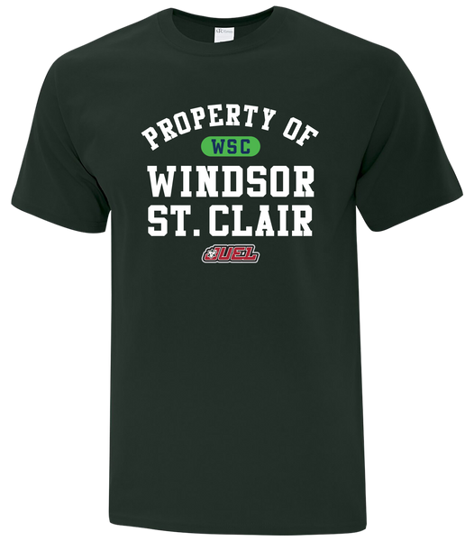 Property of Windsor St. Clair Basketball Adult Cotton T-Shirt with Printed logo