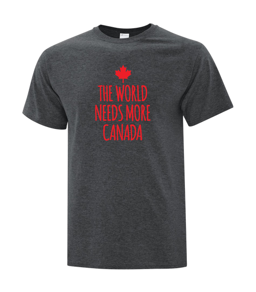 "The World Needs More Canada" Adult Cotton T-Shirt with Printed Logo