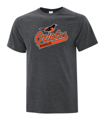 Woodslee Orioles Script Adult Cotton Tshirt with Printed Logo