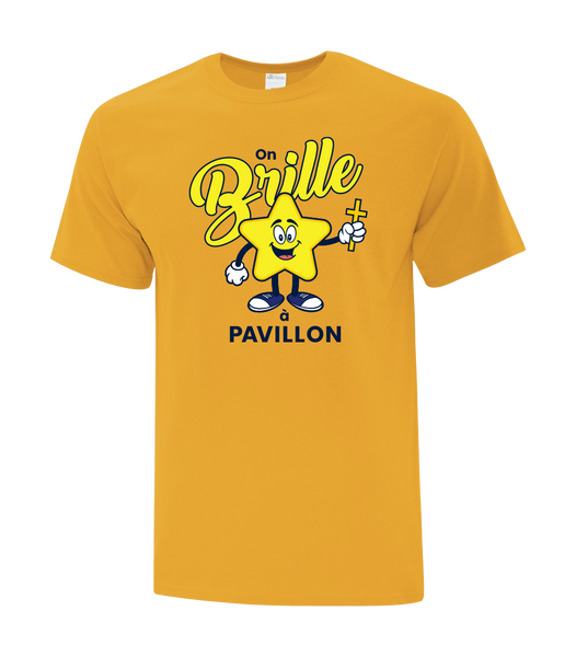 "On BRILLE à Pavillon" Youth Cotton T-Shirt with Printed Logo