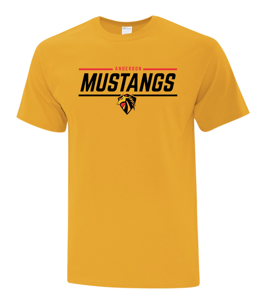 Anderdon Mustangs Italic Cotton Adult T-Shirt with Printed logo
