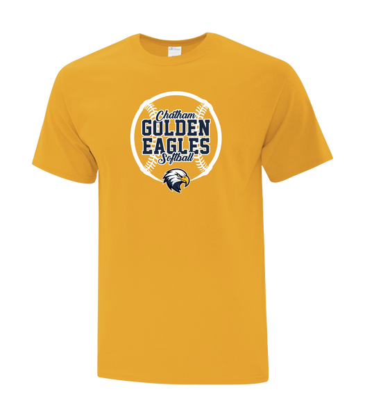 Chatham Golden Eagles Softball Adult Cotton T-Shirt with Printed logo