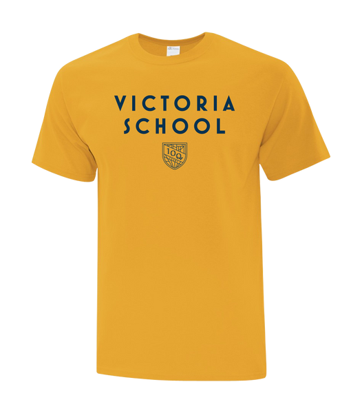 Victoria School 100 Years Adult Cotton T-Shirt with Printed logo