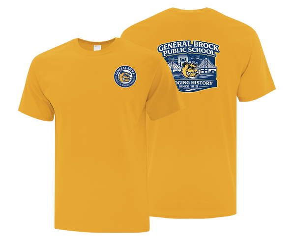 General Brock Public School Adult Cotton T-Shirt with Printed Front & Back Logos