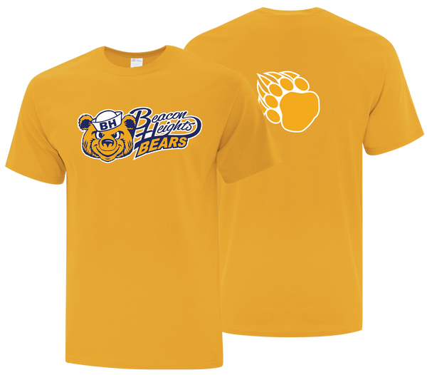 Beacon Heights Bears Youth Cotton T-Shirt with Printed Front & Back Logos