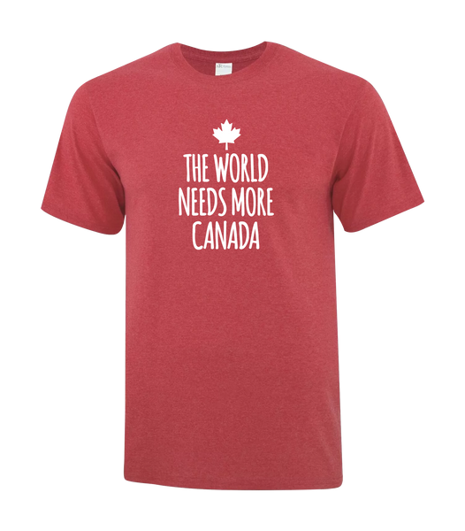 "The World Needs More Canada" Adult Cotton T-Shirt with Printed Logo