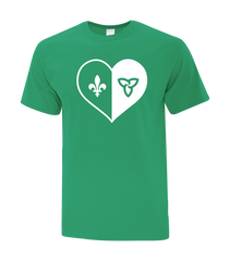 Georges-P.-Vanier Franco-Ontarien Day 'Heart' Adult Cotton T-Shirt with Printed logo