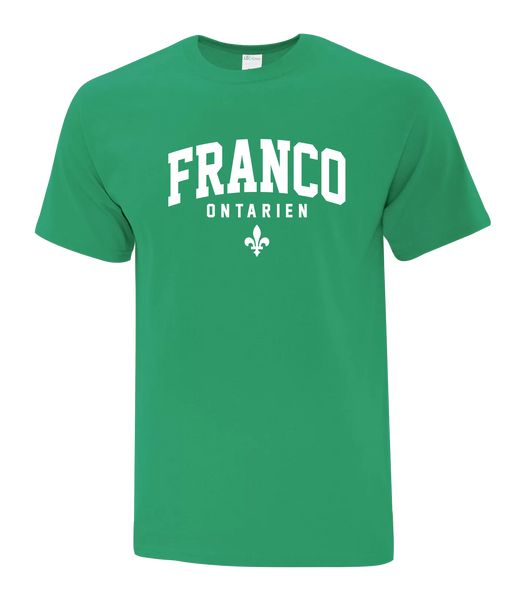"Franco-Ontarien" Varsity Youth Cotton T-Shirt with Printed logo