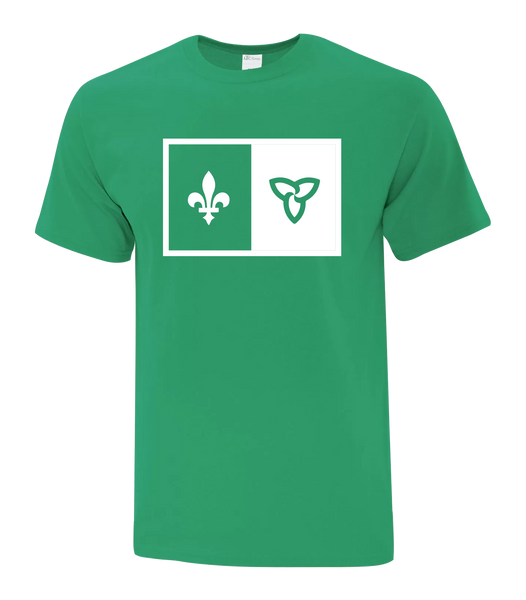"Franco-Ontarian Flag" Youth Cotton T-Shirt with Printed logo