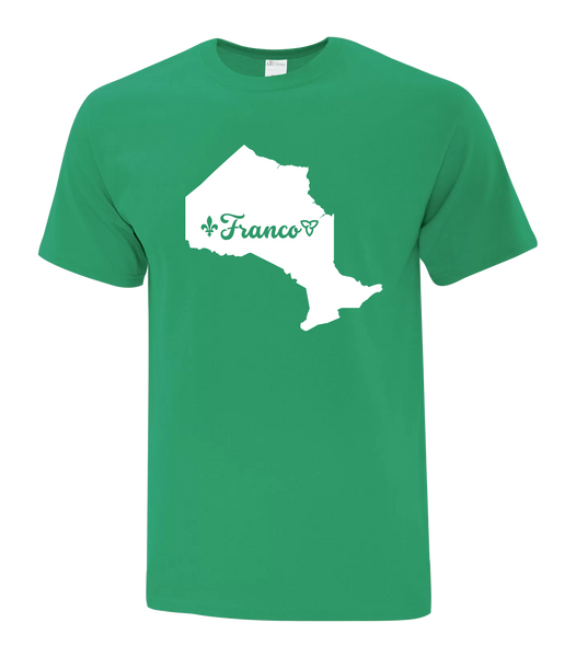 "Franco-Ontarian Map" Youth Cotton T-Shirt with Printed logo