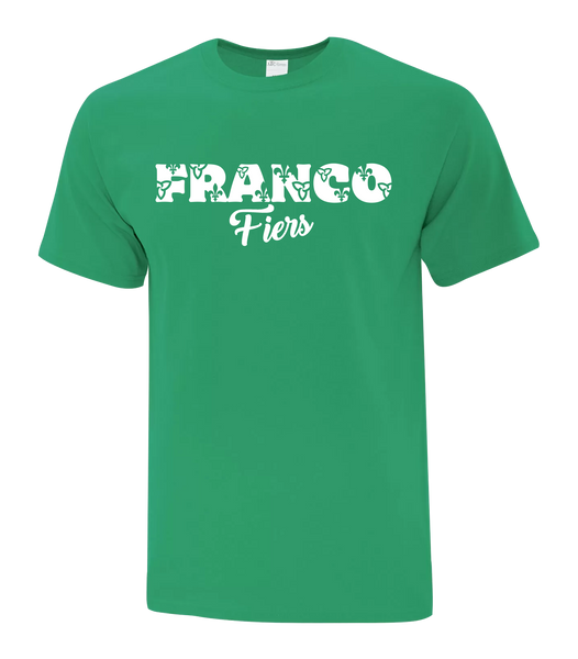 "Franco Script Fiers" Adult Cotton T-Shirt with Printed logo
