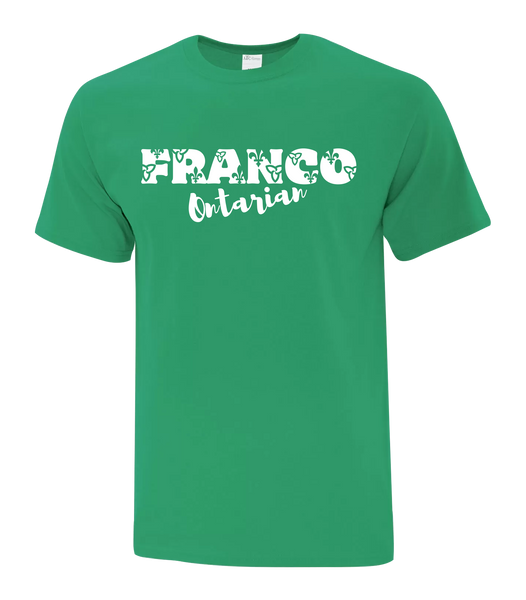 "Franco Script Ontarian" Youth Cotton T-Shirt with Printed logo
