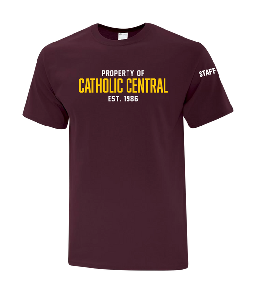 Catholic Central Adult Cotton T-Shirt with Printed Logo
