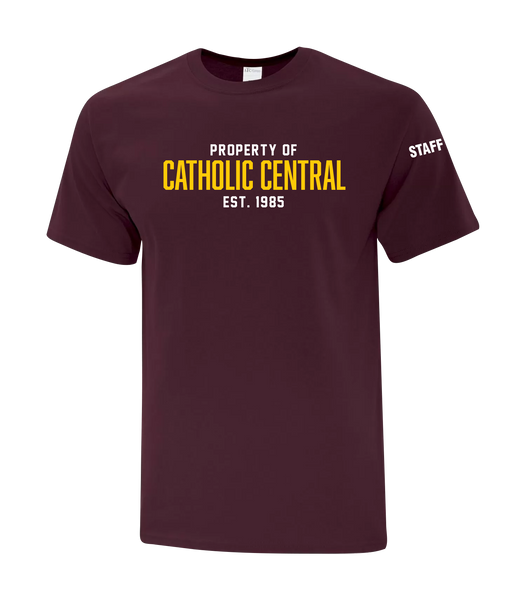 Catholic Central Adult Cotton T-Shirt with Printed Logo