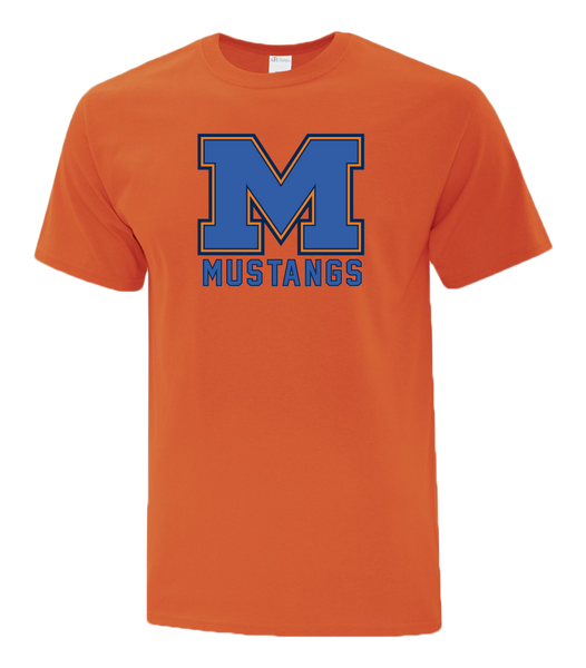 Vincent Massey Mustangs Adult Cotton T-Shirt with Printed logo