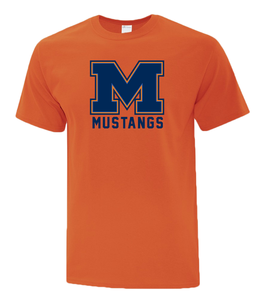 Vincent Massey Mustangs Adult Cotton T-Shirt with Printed Logo