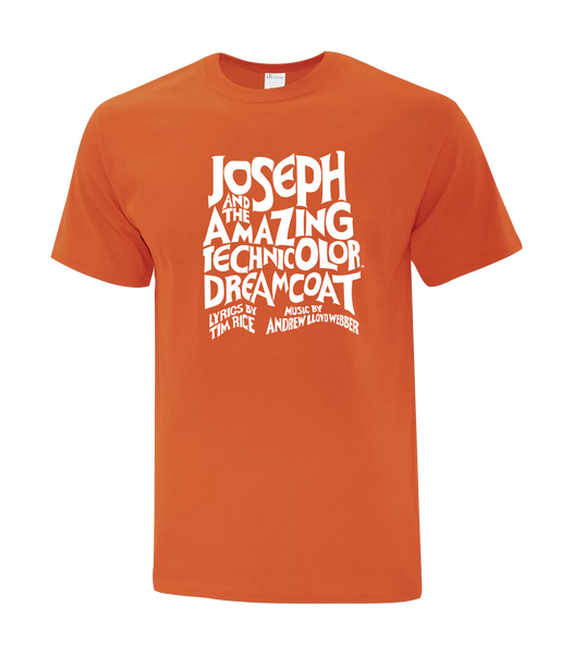 "Joseph and the Amazing Technicolor Dreamcoat" Adult Cotton T-Shirt with Printed Logo