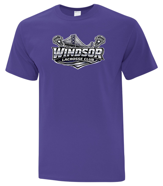 Windsor Lacrosse Club Adult Cotton T-Shirt with Printed Logo
