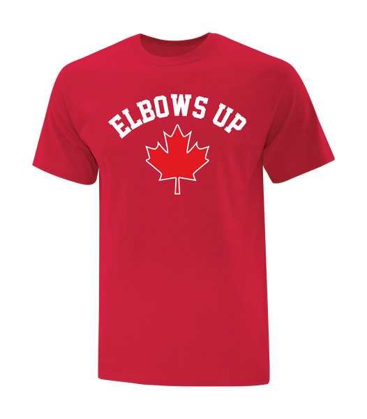 "Elbows Up" Adult Cotton T-Shirt with Printed Logo