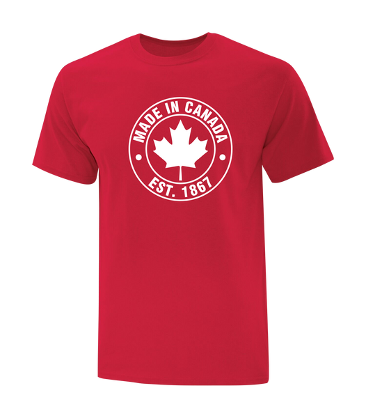 "Made In Canada, Est. 1867" Adult Cotton T-Shirt with Printed logo