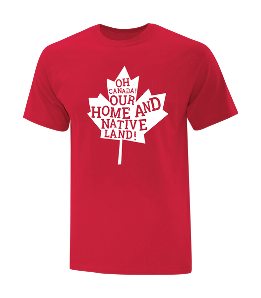 "Oh Canada Our Home and Native Land" Youth Cotton T-Shirt with Printed logo