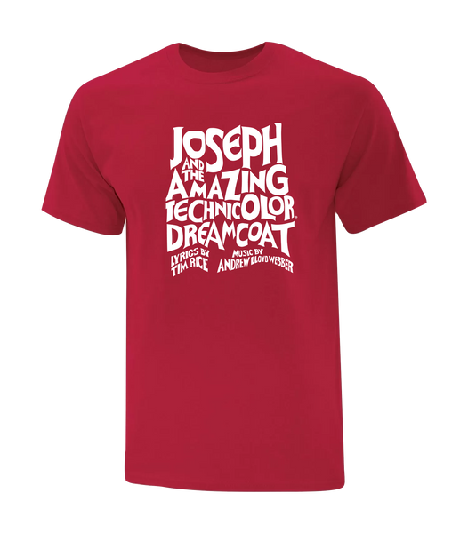 "Joseph and the Amazing Technicolor Dreamcoat" Adult Cotton T-Shirt with Printed Logo
