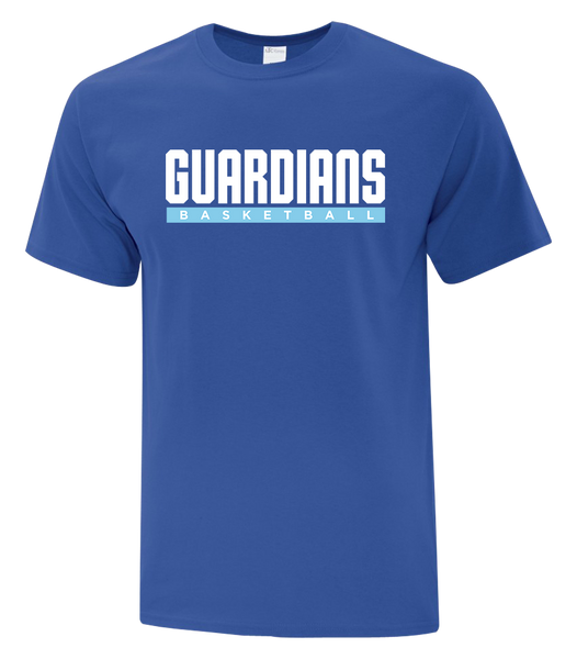 Guardians Basketball Block Letters Adult Cotton T-Shirt with Printed Logo