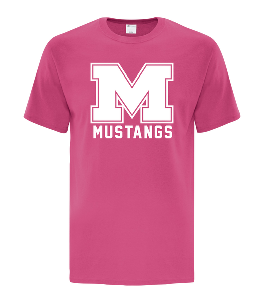 Vincent Massey Mustangs Adult Cotton T-Shirt with Printed Logo