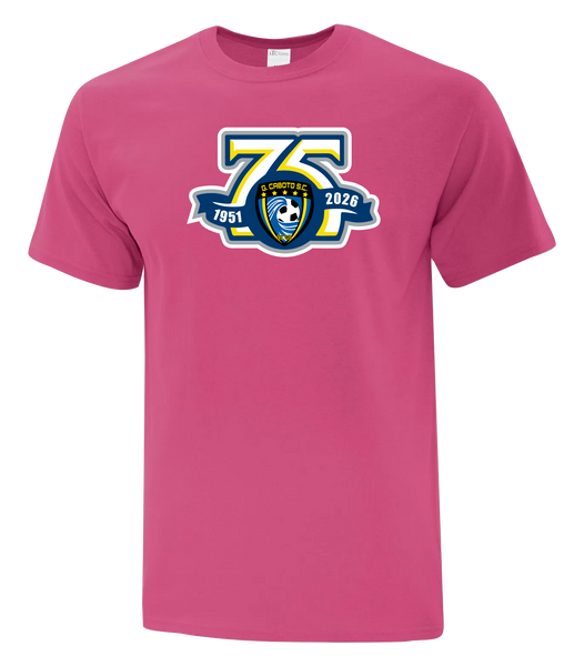 Caboto Soccer Club 75th Anniversary Crest Youth Cotton T-Shirt with Printed Logo