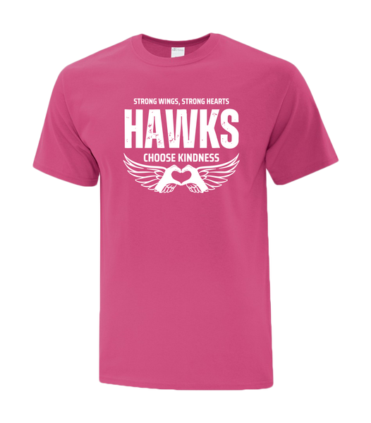 Hetherington "Hawks Choose Kindness" Adult Cotton T-Shirt with Printed Logo