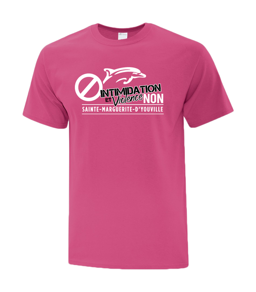 Dauphins "Intimidation et Violence Non" Adult Cotton T-Shirt with Printed Logo