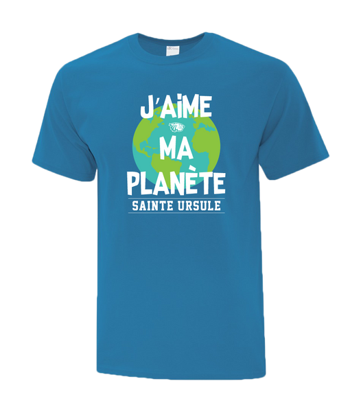 Sainte-Ursule "J'aime Ma Planète" Adult Cotton T-Shirt with Printed logo