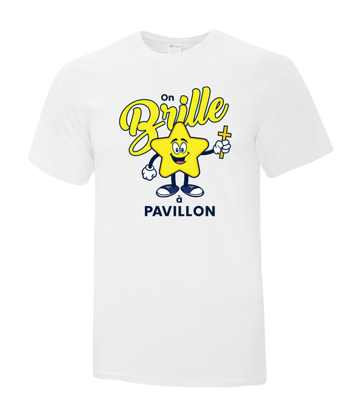"On BRILLE à Pavillon" Youth Cotton T-Shirt with Printed Logo