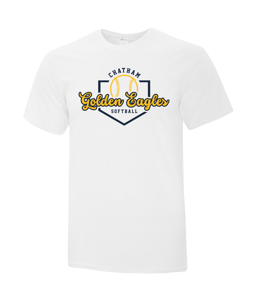 Chatham Golden Eagles Script Adult Cotton T-Shirt with Printed logo