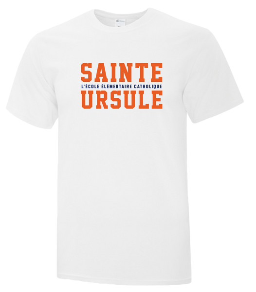 Sainte-Ursule Block Letters Adult Cotton T-Shirt with Printed logo