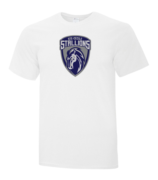 Ste. Cécile Stallion Adult Cotton T-Shirt with Printed logo
