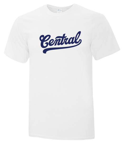 "Central" Youth Cotton T-Shirt with Printed Logo