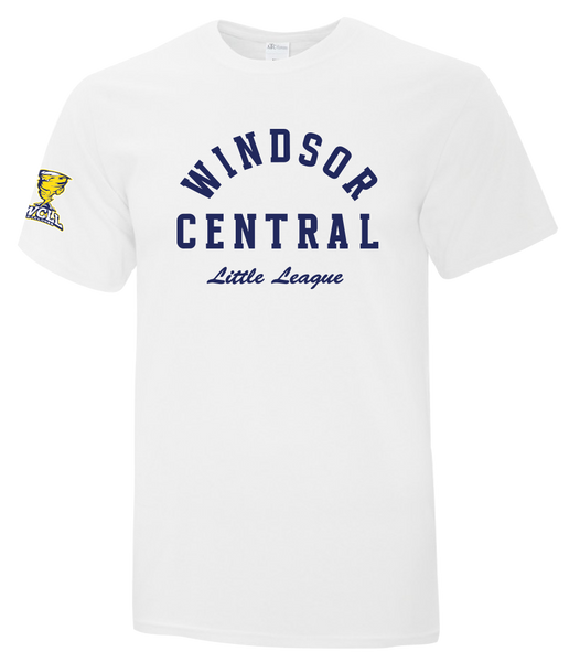 "Windsor Central Little League" Adult Cotton T-Shirt with Printed Logo