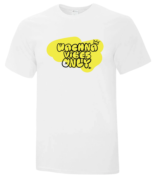 Wachna Vibes Graffiti Adult Ring Spun Cotton T-Shirt with Printed logo