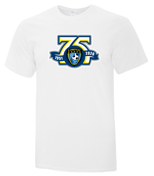 Caboto Soccer Club 75th Anniversary Crest Adult Cotton T-Shirt with Printed Logo