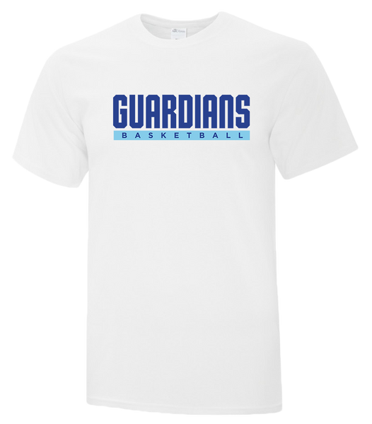 Guardians Basketball Block Letters Adult Cotton T-Shirt with Printed Logo