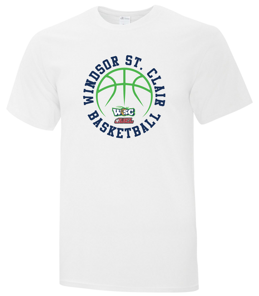 Windsor St. Clair Basketball Ball Adult Cotton T-Shirt with Printed logo