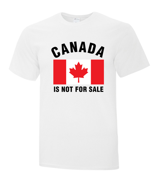 "Canada Is Not For Sale with Flag" Youth Cotton T-Shirt with Printed logo