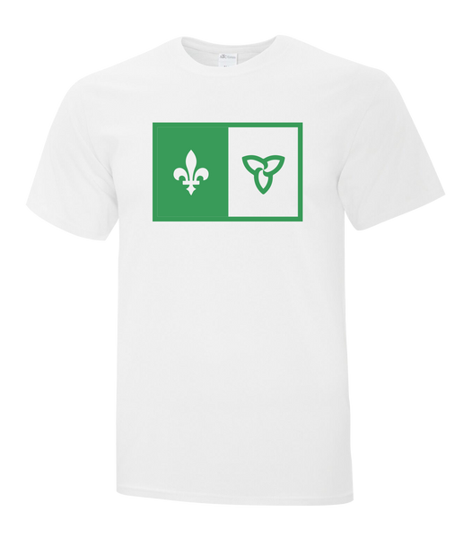 "Franco-Ontarian Flag" Youth Cotton T-Shirt with Printed logo