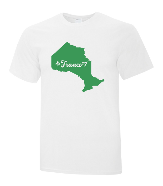 "Franco-Ontarian Map" Youth Cotton T-Shirt with Printed logo