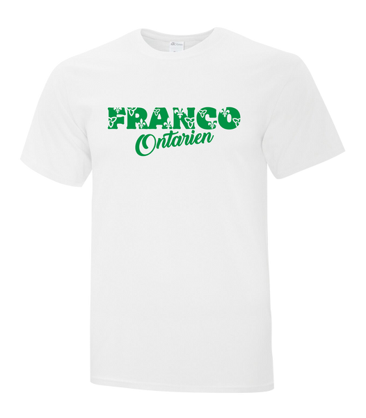 "Franco Script Ontarien" Youth Cotton T-Shirt with Printed logo