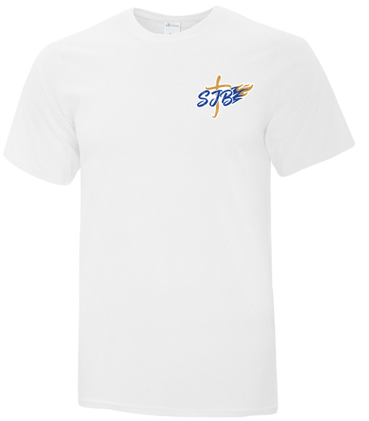 St. John the Baptist Staff Adult Cotton T-Shirt with Printed Left Chest Logo