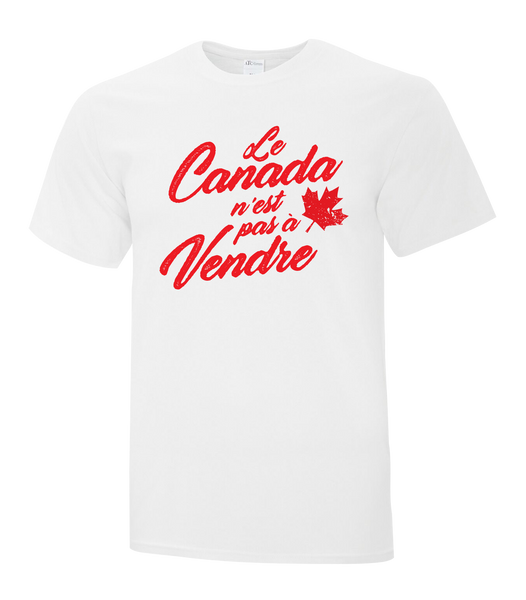 "Le Canada n'est pas à Vendre Script" Youth Cotton T-Shirt with Printed logo