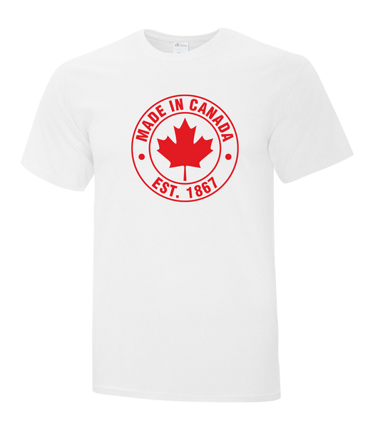 "Made In Canada, Est. 1867" Adult Cotton T-Shirt with Printed logo