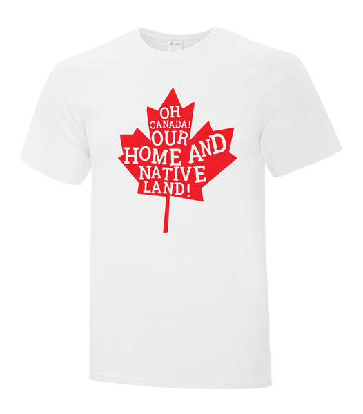 "Oh Canada Our Home and Native Land" Youth Cotton T-Shirt with Printed logo